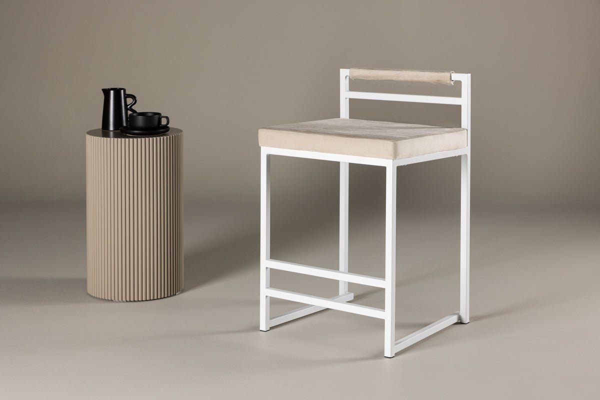 Barhocker Crystal - mit beiger Samtoptik