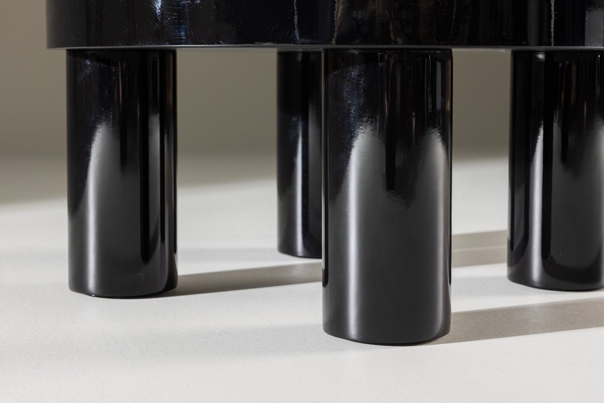 Couchtisch/Beistelltisch Maron - in glänzendem Schwarz