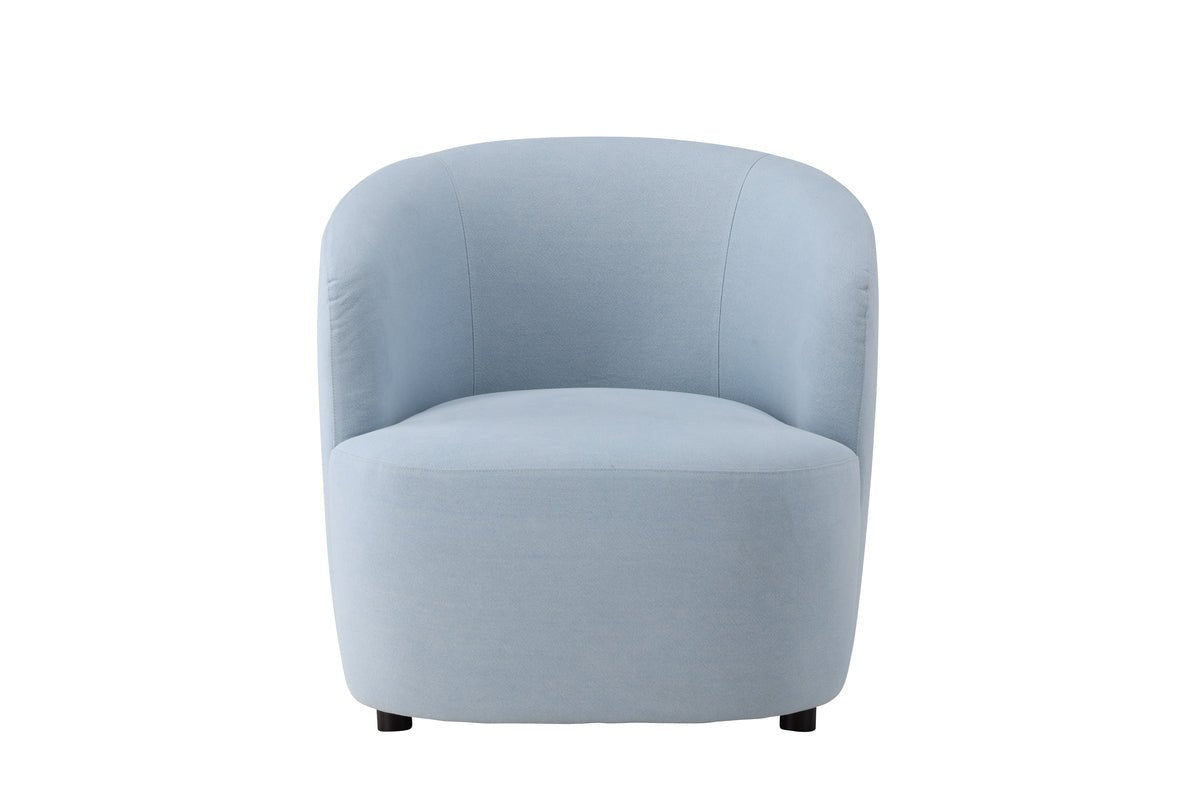 Sessel Bobby - Hellblauer Einzelsitzer in Birke