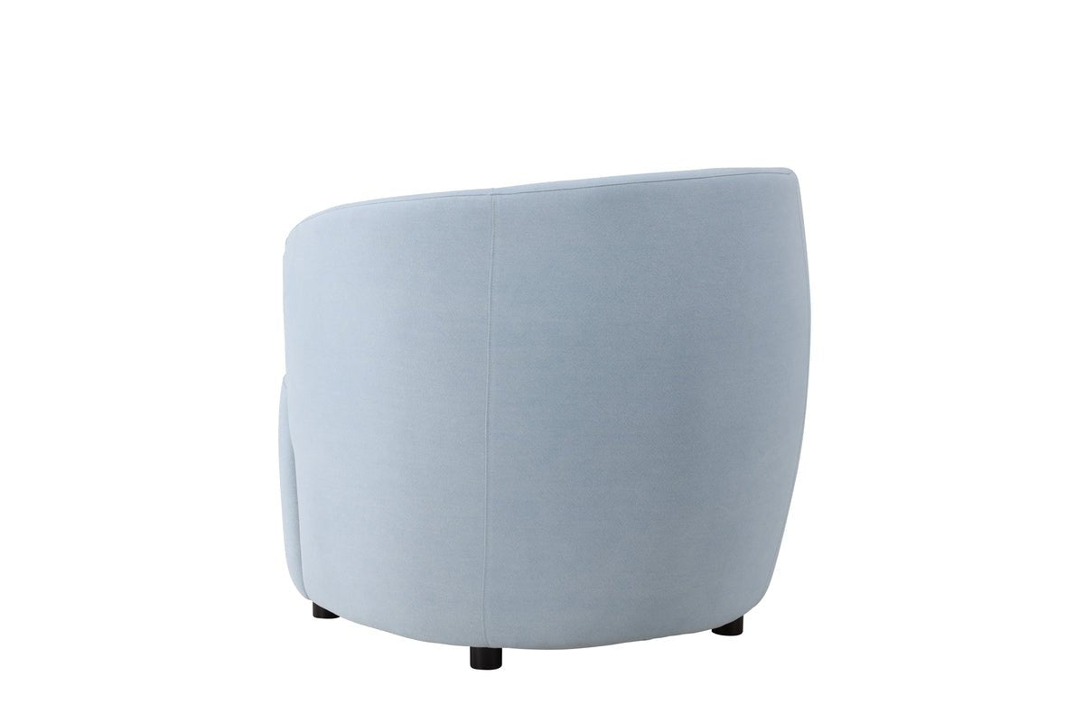 Sessel Bobby - Hellblauer Einzelsitzer in Birke