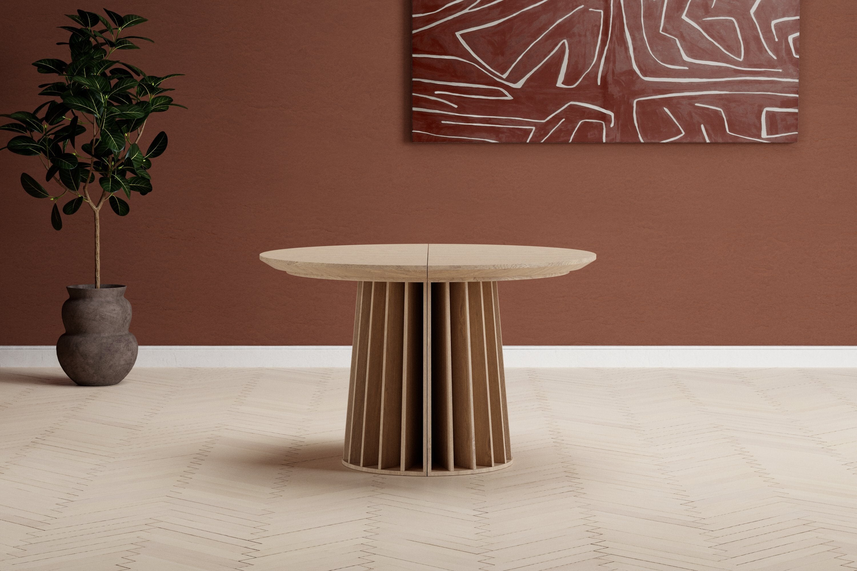 Esstisch Varelo - Runde Form in Naturoptik