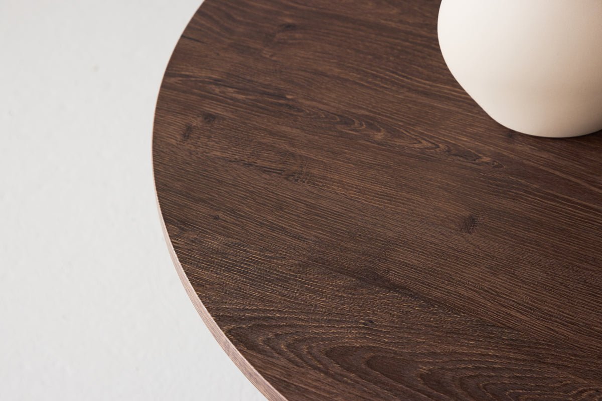 Couchtisch Keralo Big - stylischer Rundtisch in Holzoptik