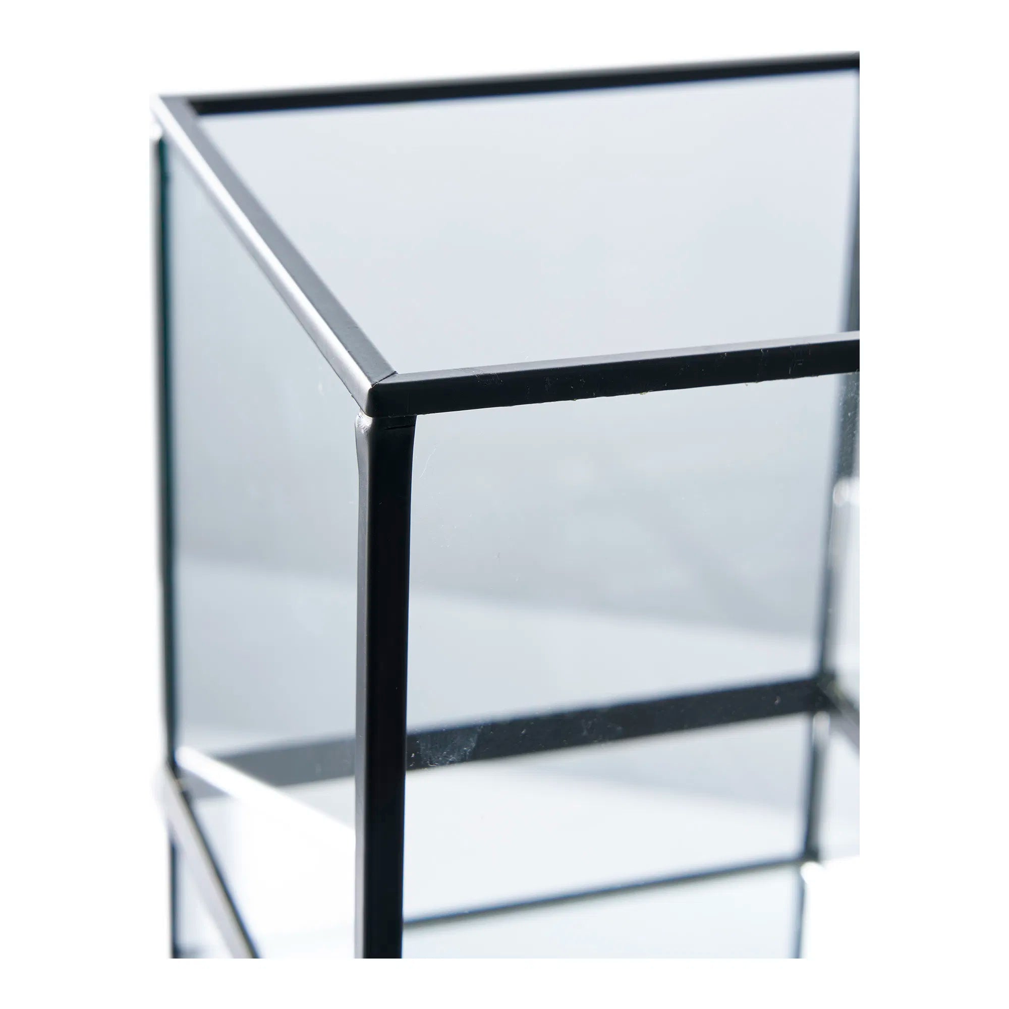 Kerzenhalter „Ferro Glas“ – Metall & Glas in Schwarz