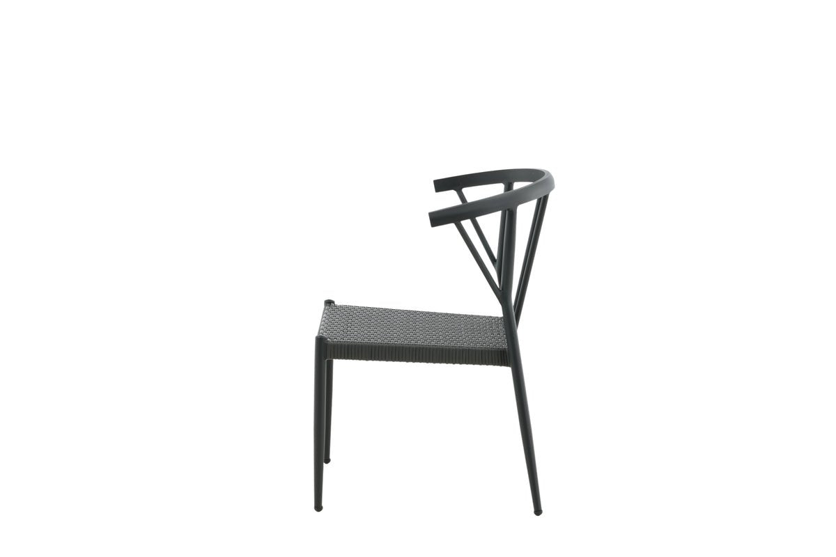 6er Set - Gartenstuhl Tina aus Rattan/Aluminium