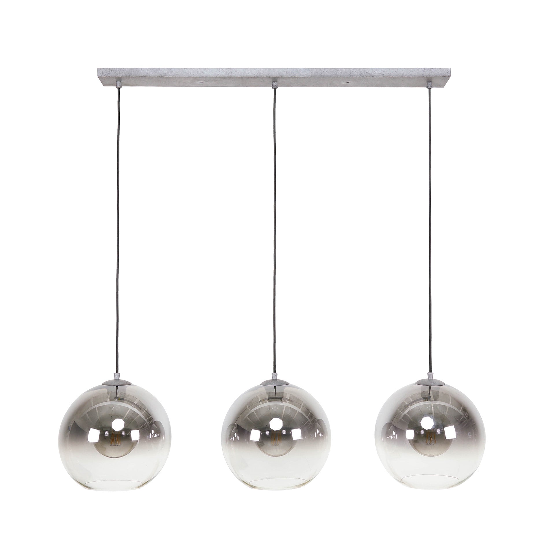 Pendelleuchte „Lumetto“ – Rauchglas mit Farbverlauf und Metallarmatur