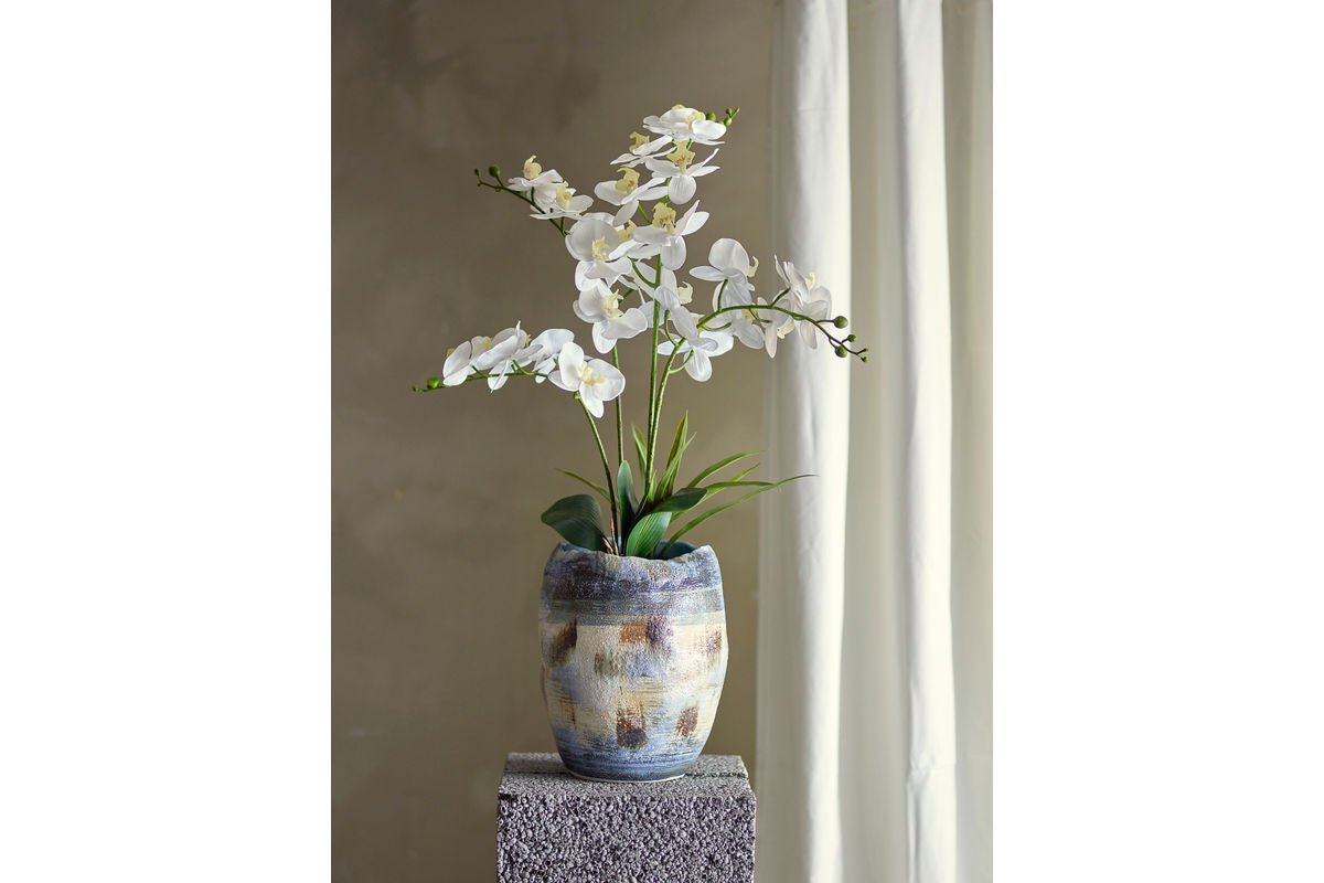 Vase „Blue Nonna“ – aus Steingut