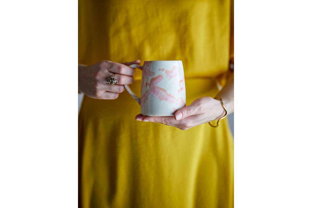 Becher-Set Jana – Steingut mit reaktiver Glasur (4er-Set)