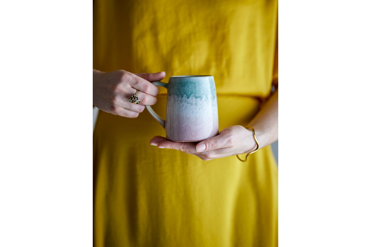 Becher-Set Jana – Steingut mit reaktiver Glasur (4er-Set)