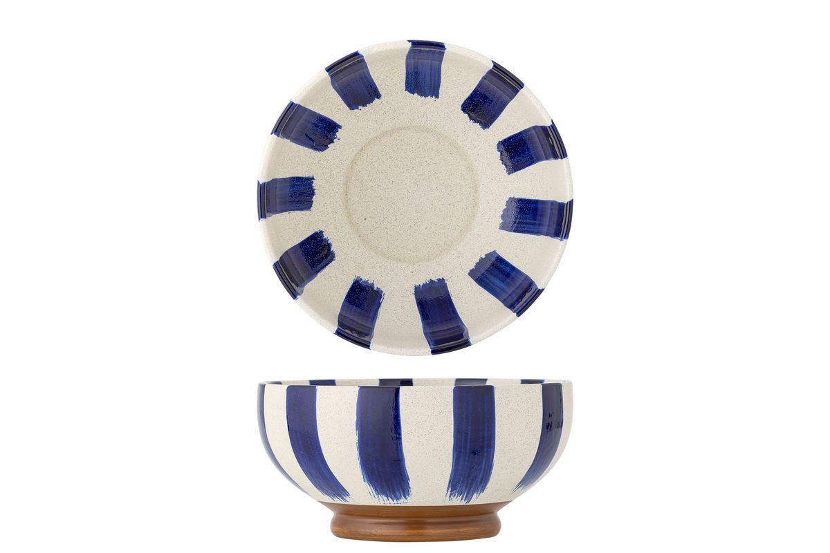 Schale Cala – handbemalte Steingutschale in Blau