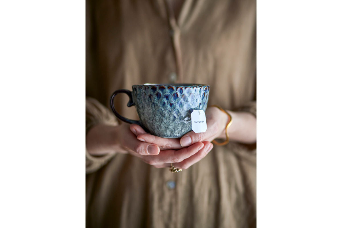 Becher-Set Lela – Grau, gefertigt aus Steingut (4er-Set)