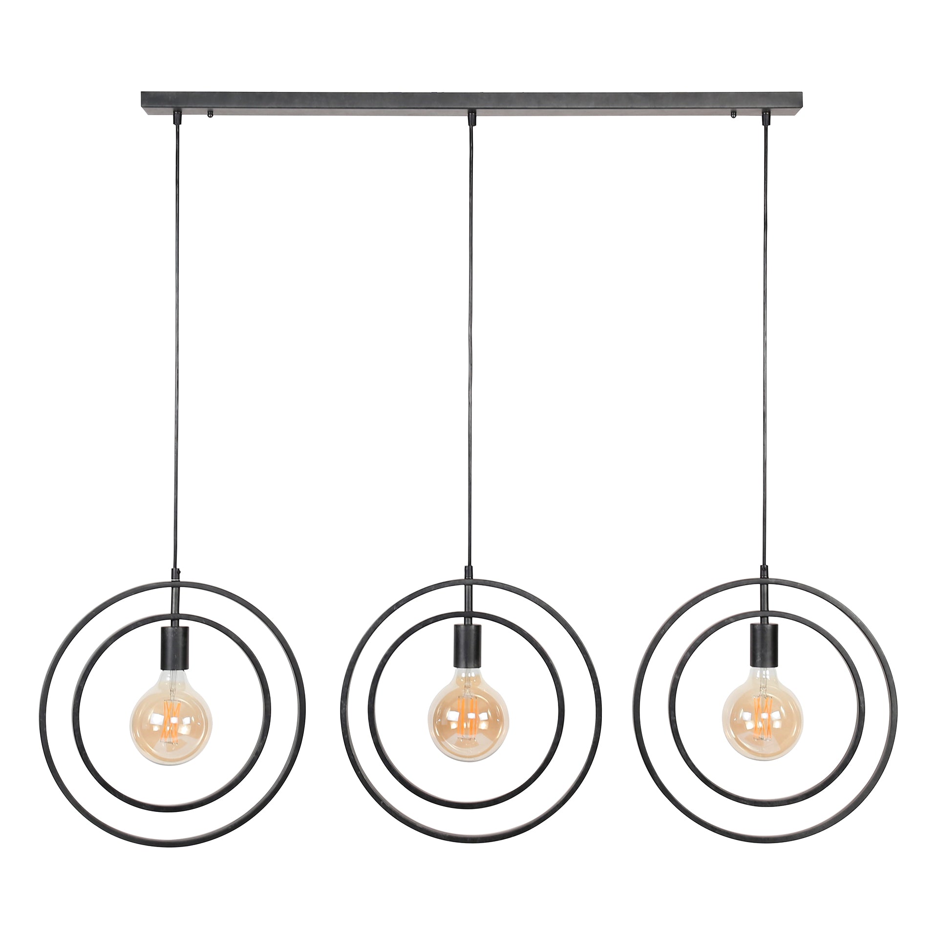 Pendelleuchte Rotaro Line – Lineares Ringdesign in Anthrazit oder Beige (3-flammig)