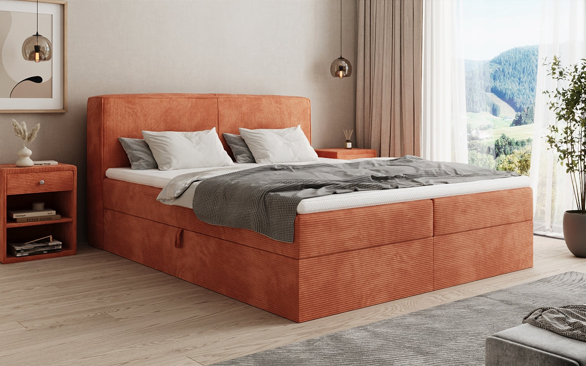 Boxspringbett Marea in Cord mit Stauraum