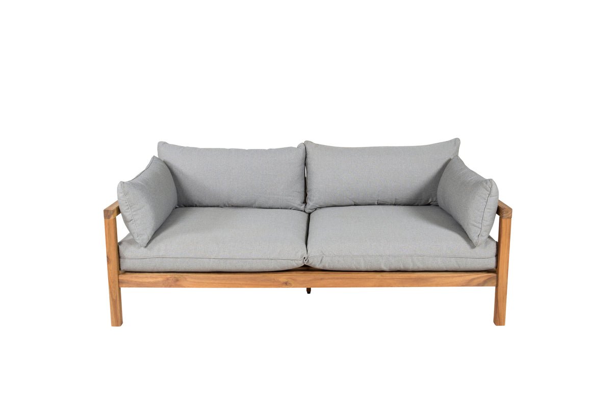 Garten Zweisitzer-Sofa Marly - aus Akazie/Polyester in Natur/Grau
