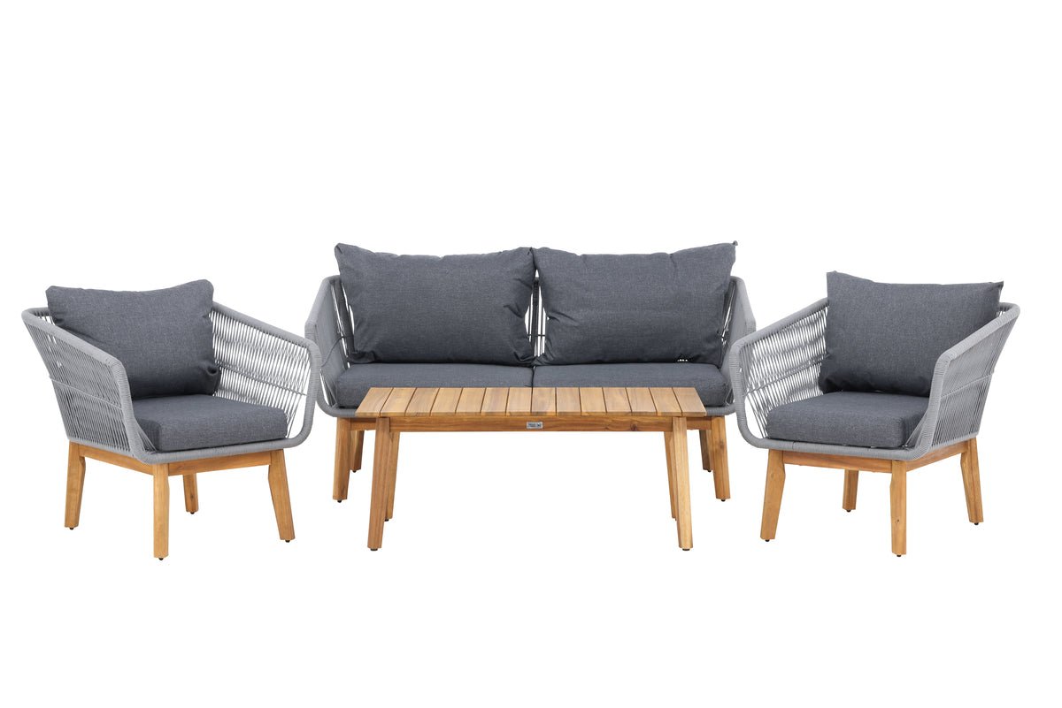 Garten Lounge Set Sorena – 4 teiliges Set in Grau