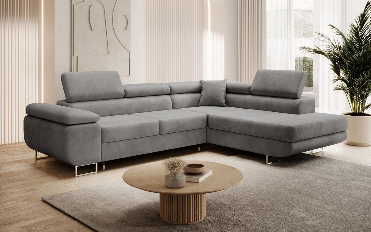 Designer Sofa Aston mit Schlaf- und Klappfunktion aus Samt