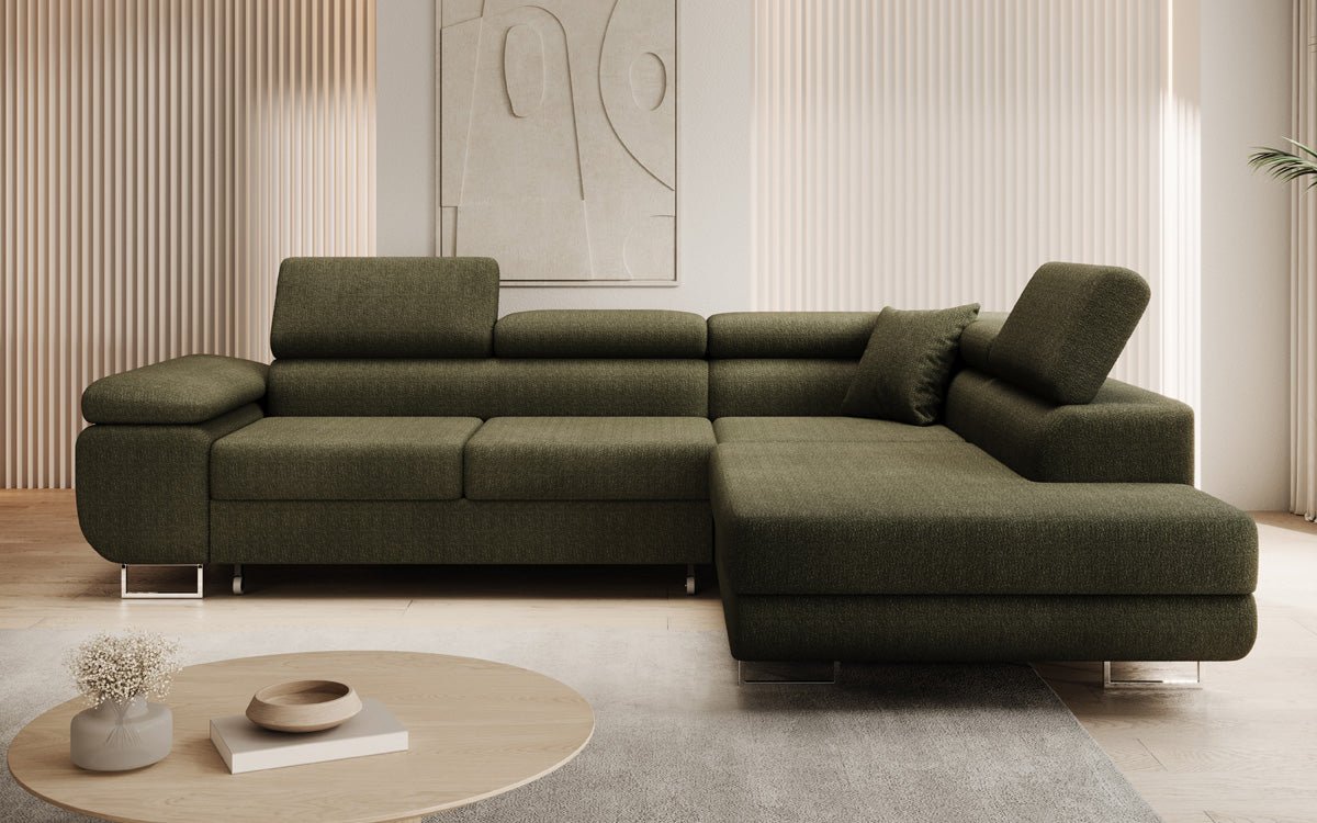 Designer Sofa Aston mit Schlaf- und Klappfunktion aus Bouclé