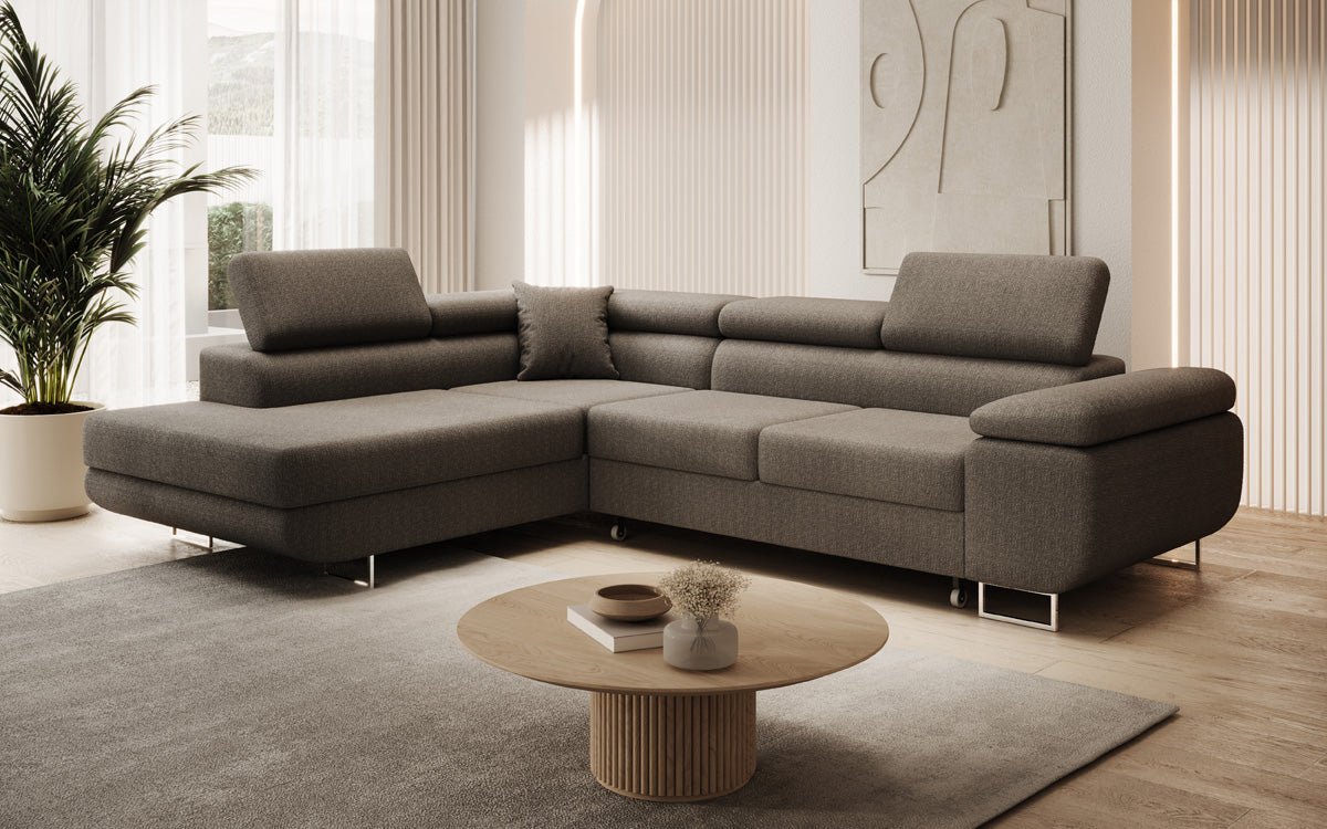 Designer Sofa Aston mit Schlaf- und Klappfunktion aus Bouclé