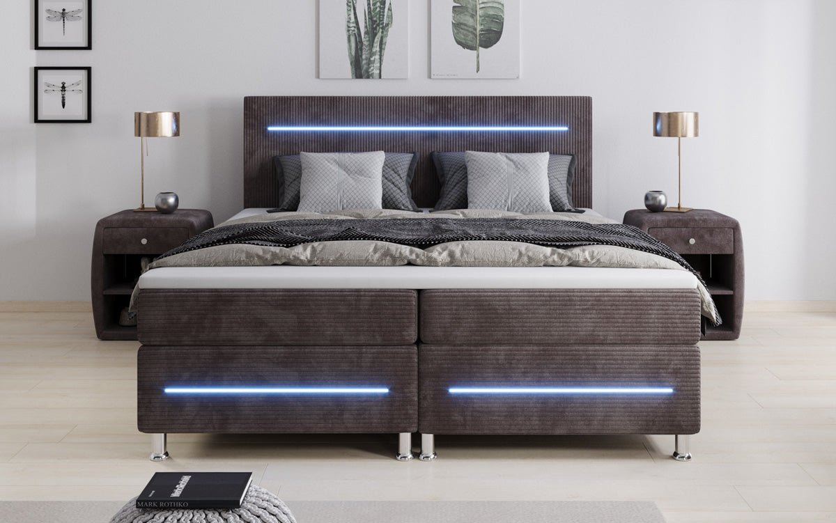 Boxspringbett Sejour mit LED in Cord