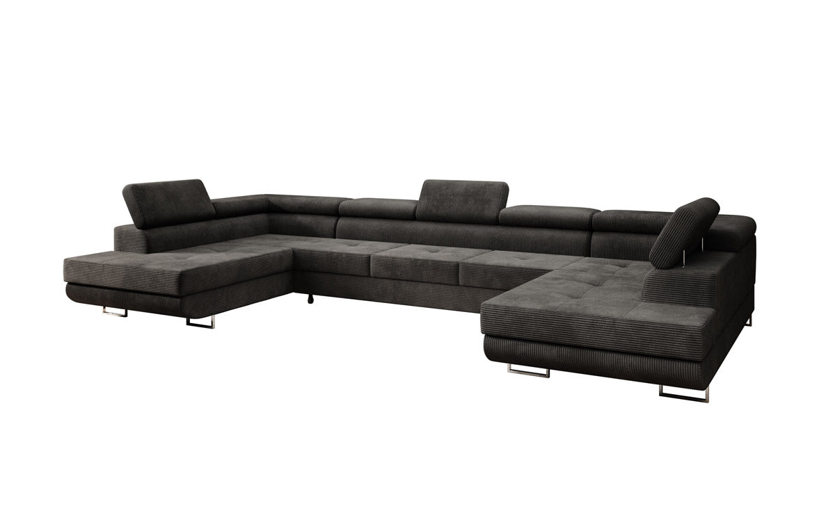 Designer Sofa Taormina mit Schlaf- und Klappfunktion in Cord