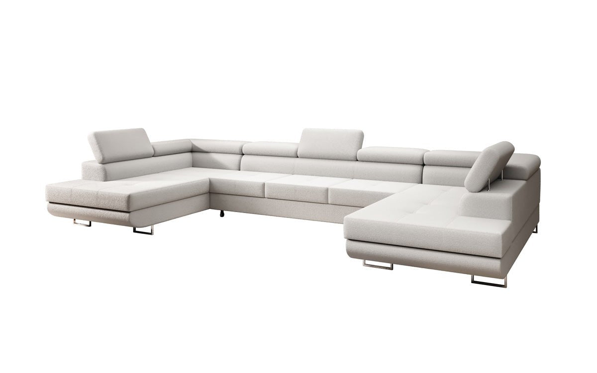 Designer Sofa Taormina mit Schlaf- und Klappfunktion in Bouclé