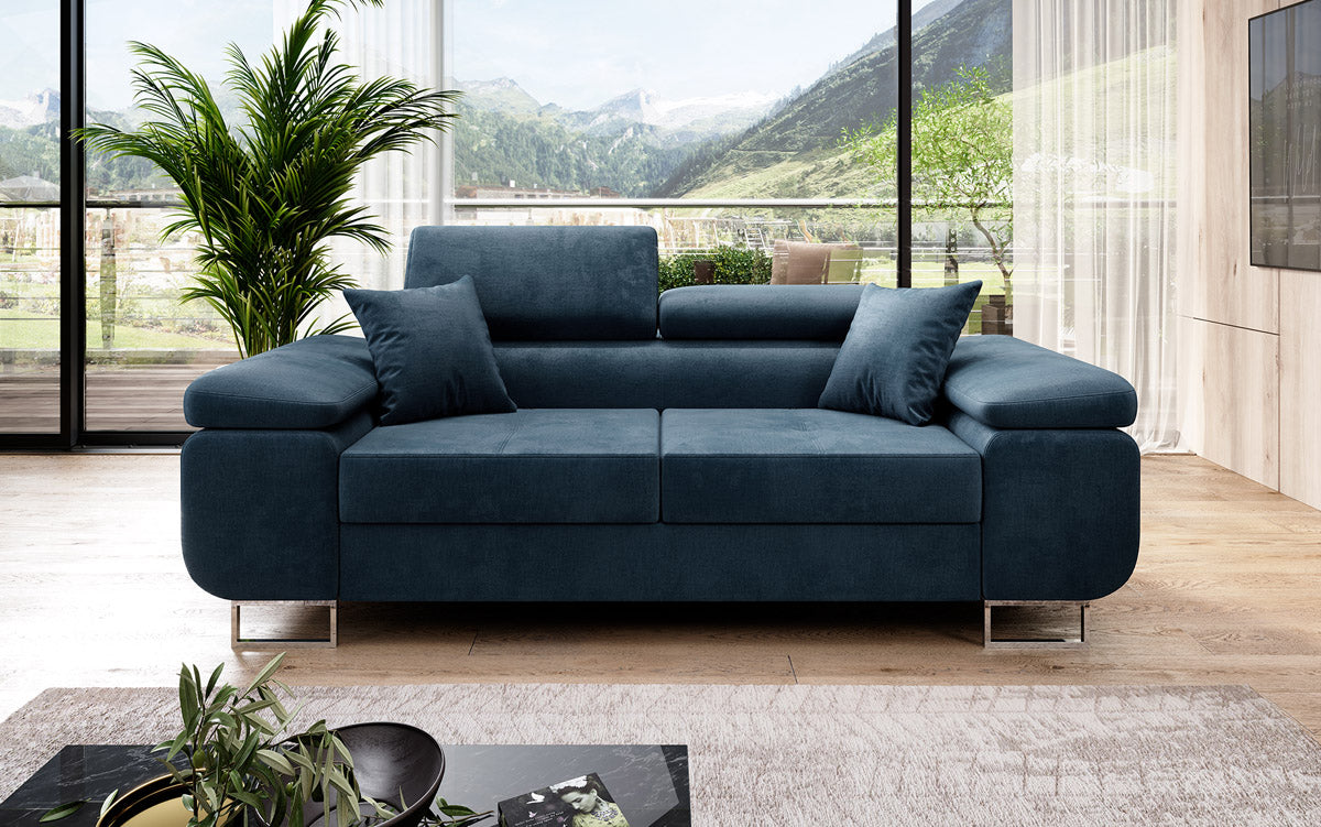 Designer 2er Sofa Siera mit Schlaffunktion in Samt