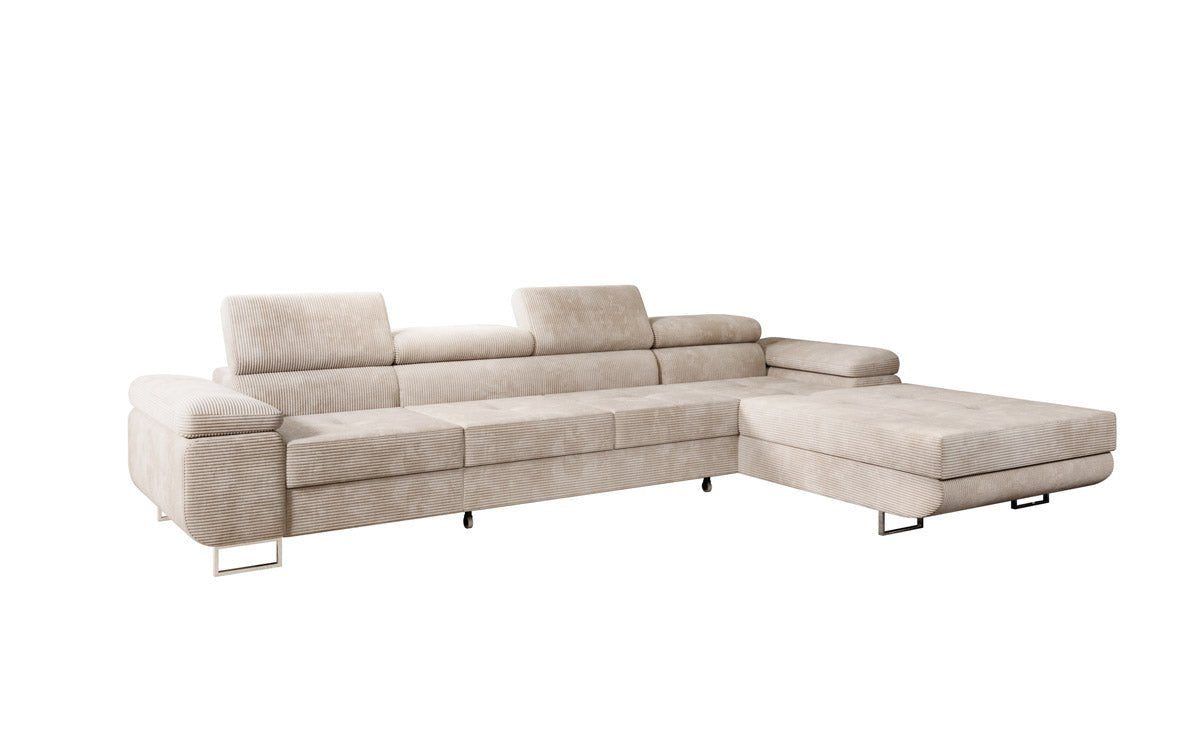 Designer Sofa Calvera Maxi mit Schlaf- und Klappfunktion in Cord