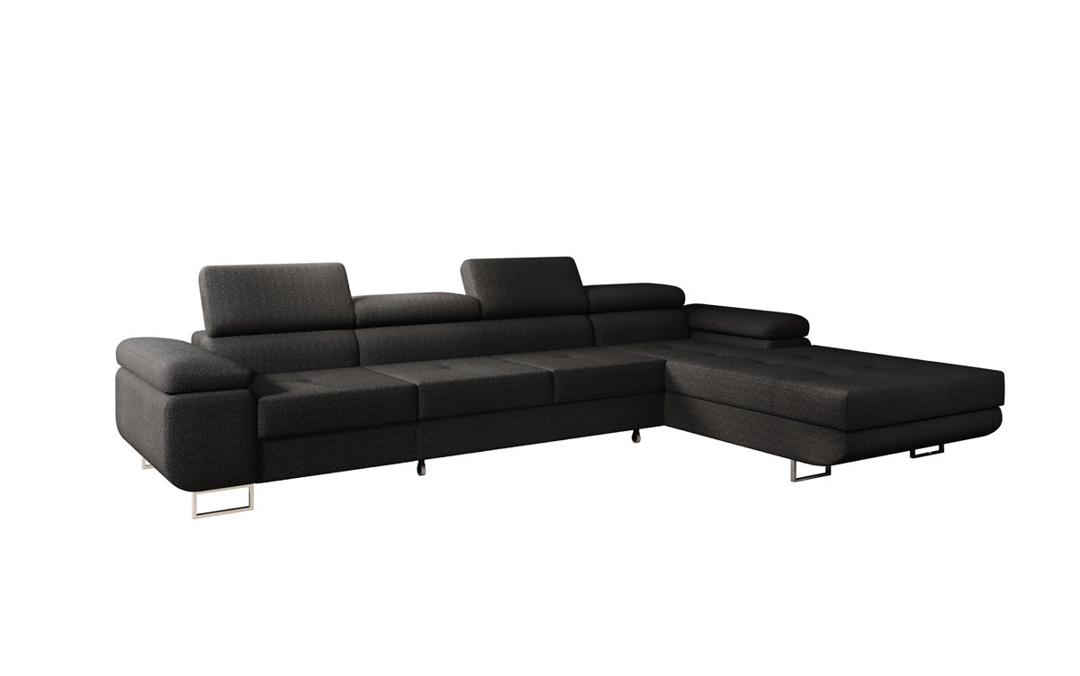 Canapé designer Calvera Maxi avec fonction couchage et rabattable en bouclé