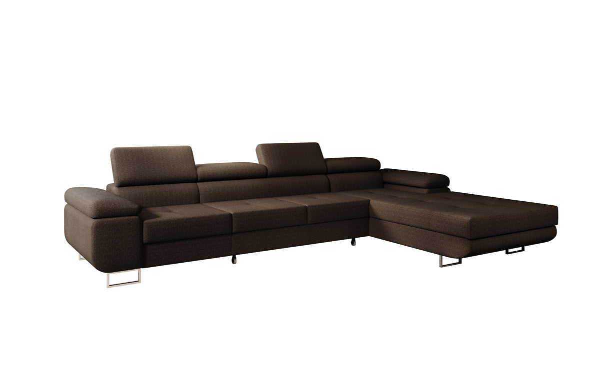 Canapé designer Calvera Maxi avec fonction couchage et rabattable en bouclé