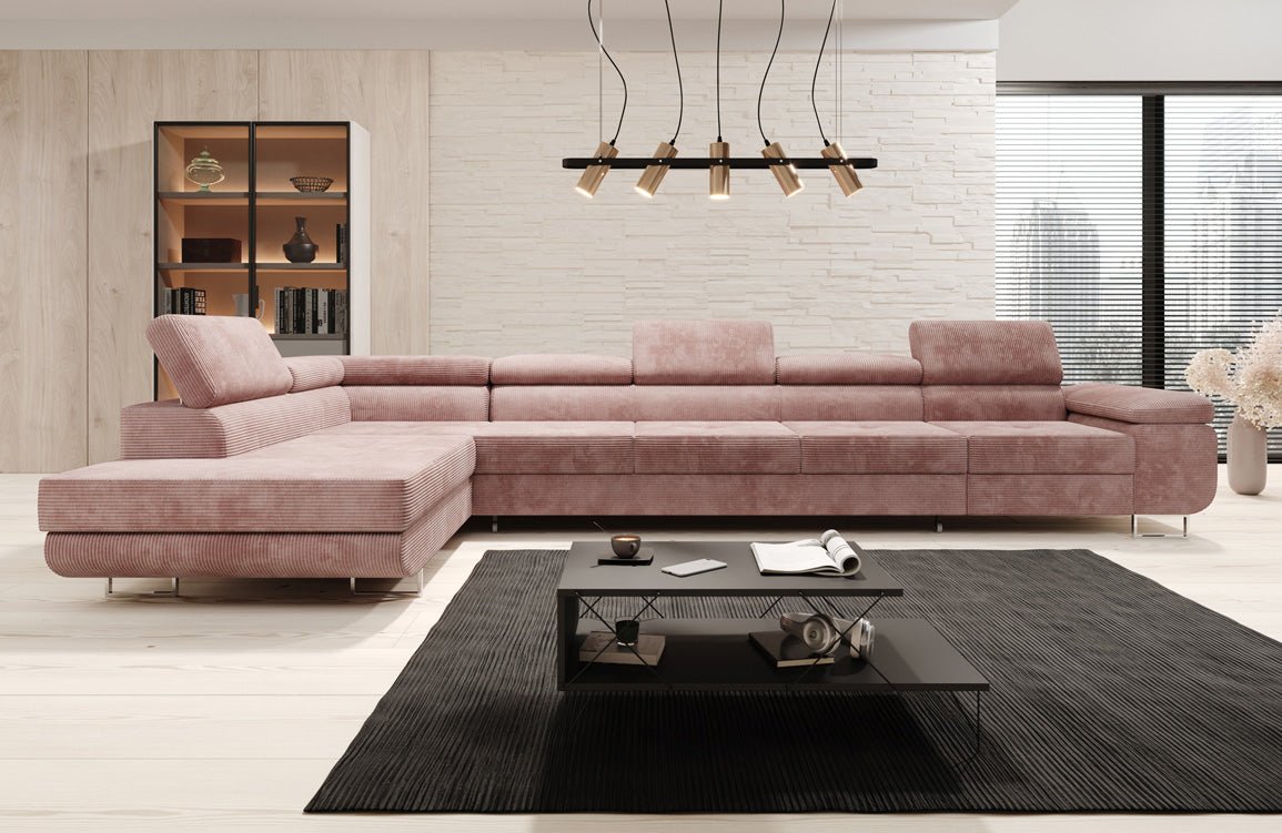 Designer Sofa Maxi mit Schlaf - und Klappfunktion in Cord