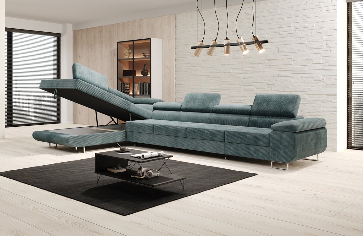 Designer Sofa Maxi mit Schlaf - und Klappfunktion in Cord