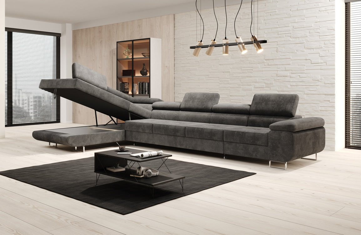 Designer Sofa Maxi mit Schlaf - und Klappfunktion in Cord