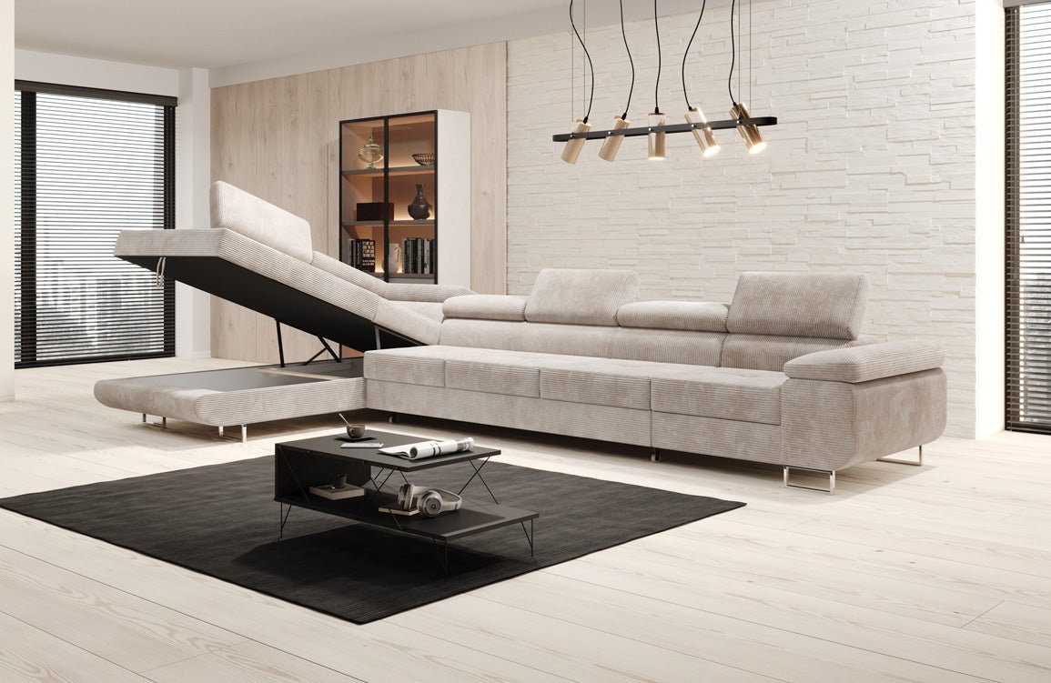 Designer Sofa Maxi mit Schlaf - und Klappfunktion in Cord