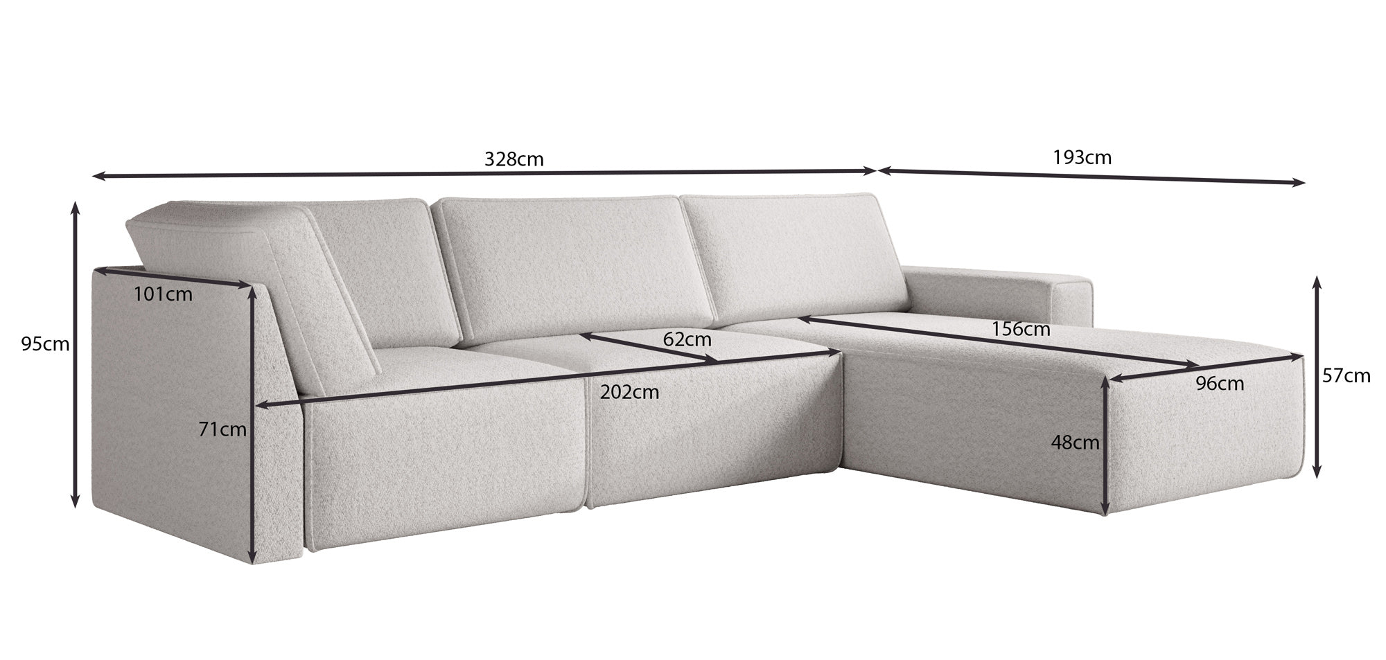 Modulares Ecksofa Yuma L aus Cord
