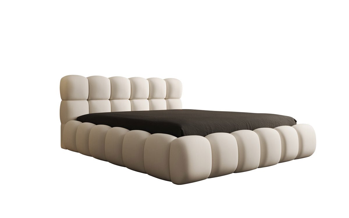 Designer Polsterbett Boston Stoff mit Stauraum inkl. Aufbau