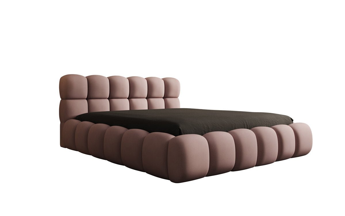 Designer Polsterbett Boston Stoff mit Stauraum inkl. Aufbau