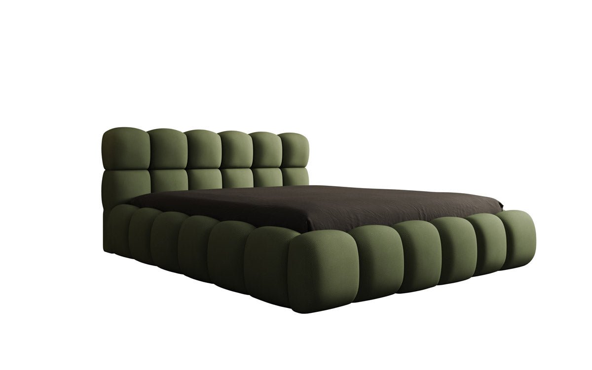 Designer Polsterbett Boston Stoff mit Stauraum inkl. Aufbau