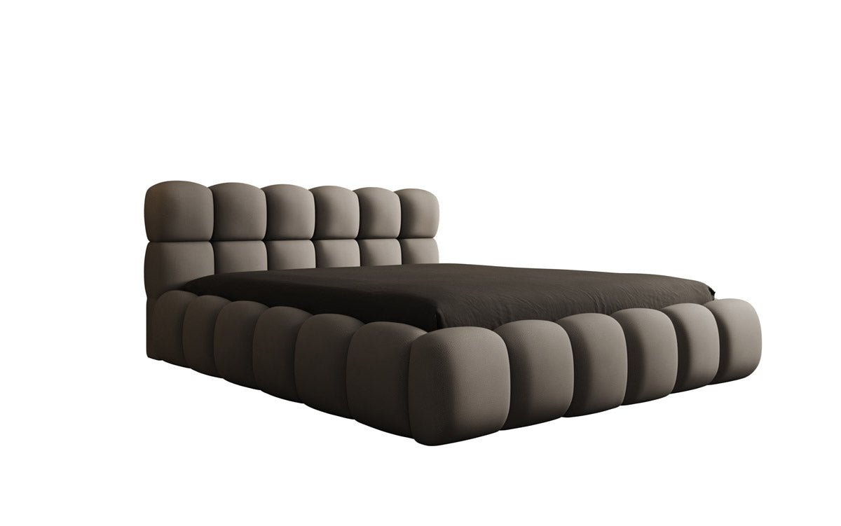 Designer Polsterbett Boston Stoff mit Stauraum inkl. Aufbau