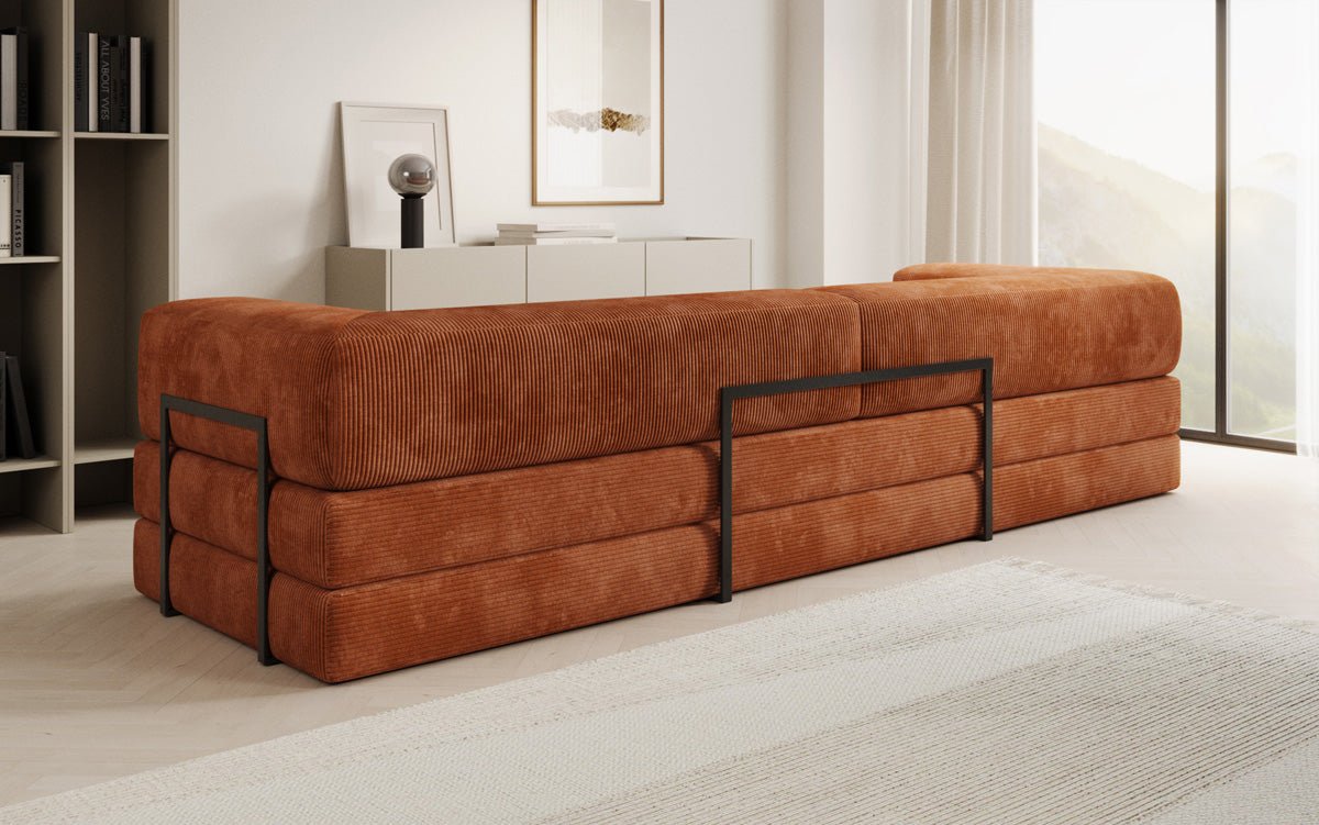 Designer Sofa Lazy 3-Seater XXL in Corduroy