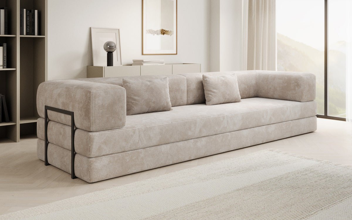 Designer Sofa Lazy 3-Seater XXL in Corduroy
