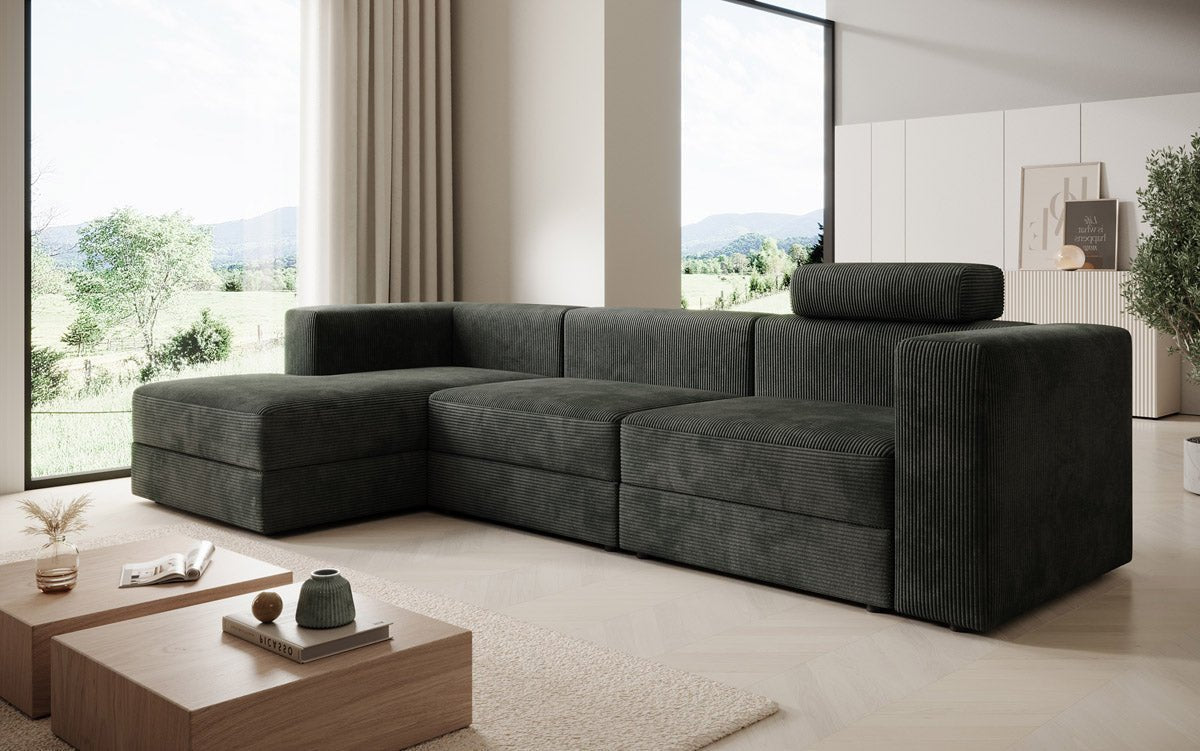 Designer Sofa Stockholm in Cord mit Stauraum