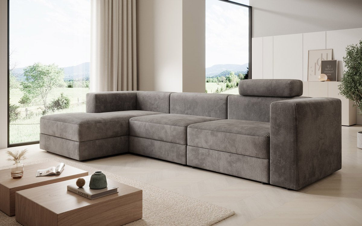 Designer Sofa Stockholm in Cord mit Stauraum
