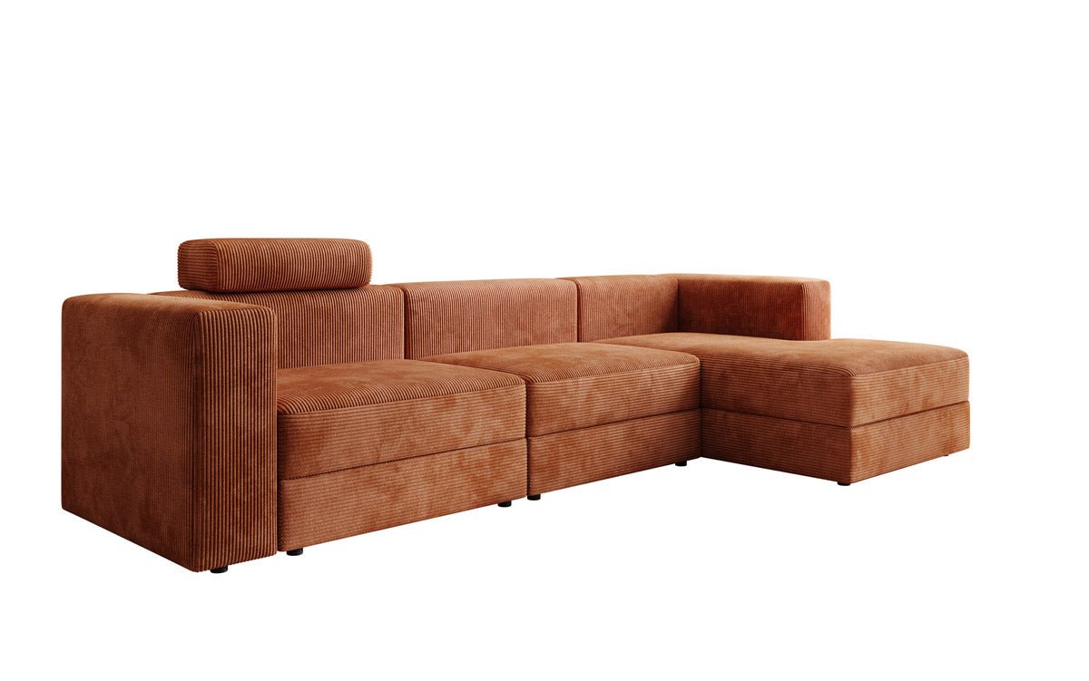 Designer Sofa Stockholm in Cord mit Stauraum