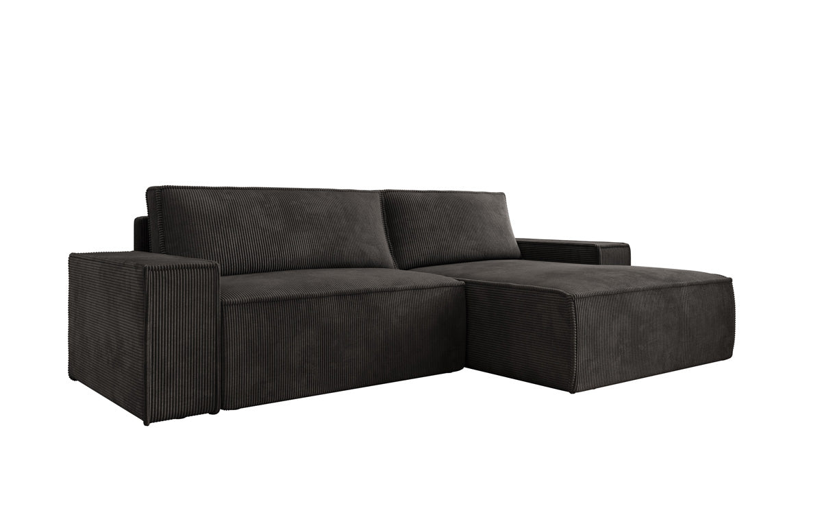 Designer Sofa Corino in Cord mit Schlaf- und Klappfunktion