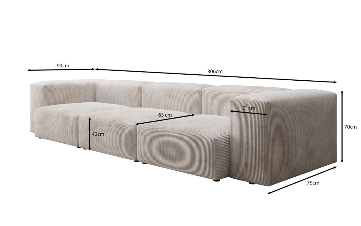 Designer 3 Sitzer Sofa Snug in Cord