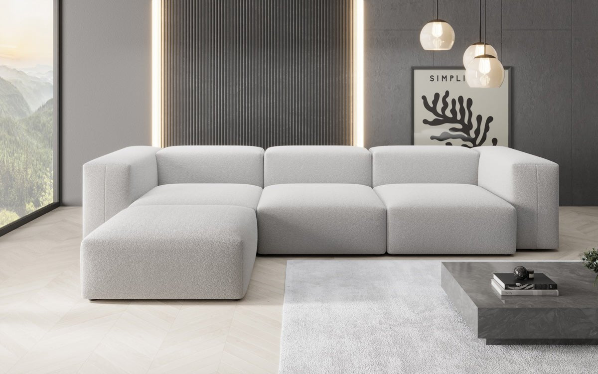 Designer L Sofa Snug in Bouclé