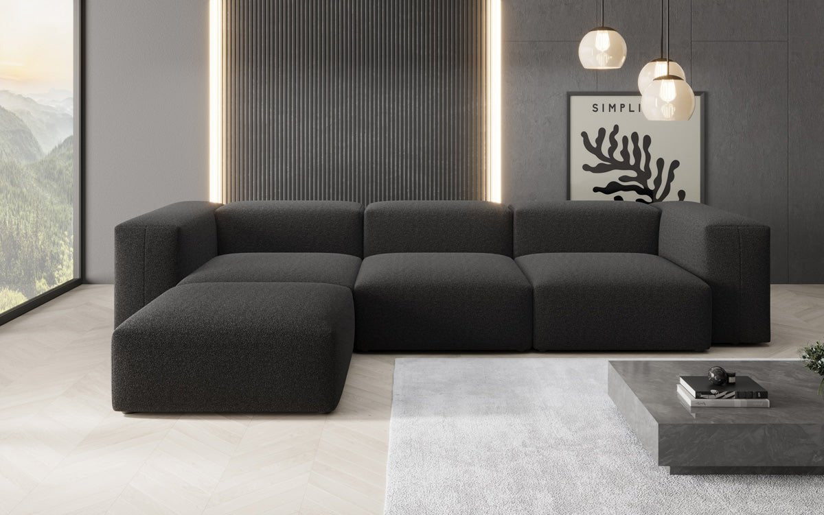 Designer L Sofa Snug in Bouclé