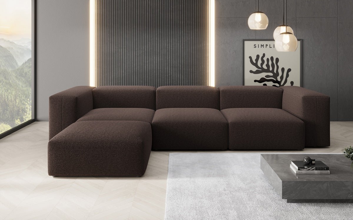 Designer L Sofa Snug in Bouclé