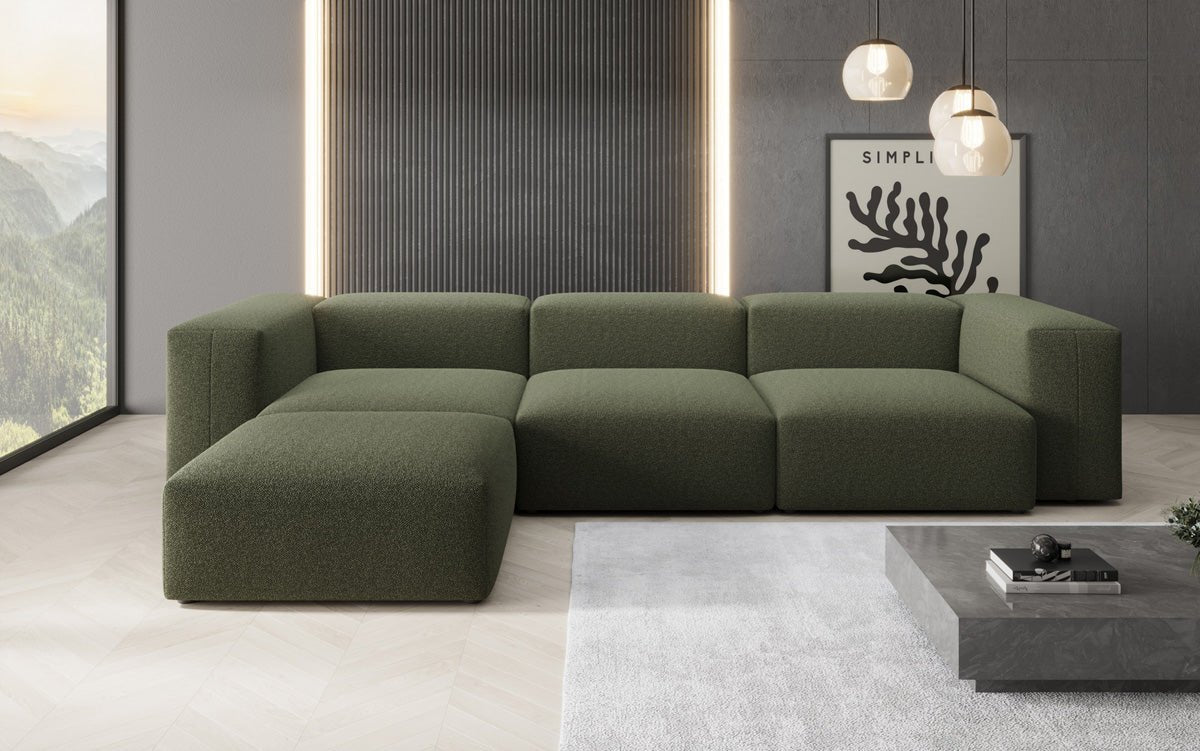 Designer L Sofa Snug in Bouclé