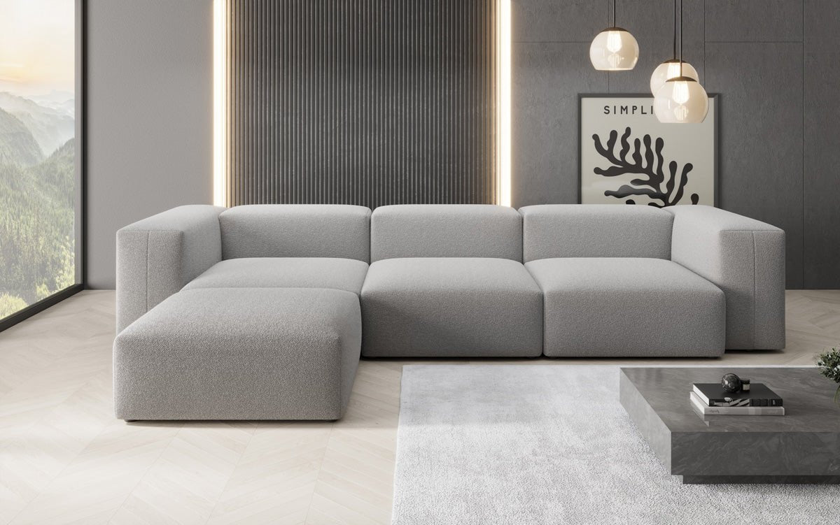 Designer L Sofa Snug in Bouclé