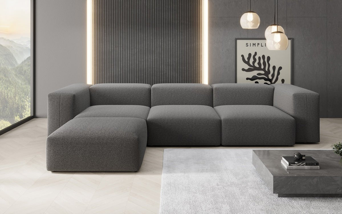 Designer L Sofa Snug in Bouclé